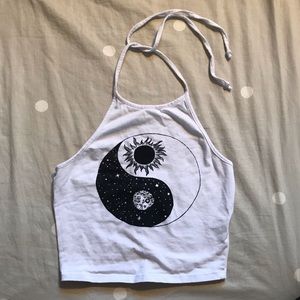 Ying Yang Halter Top